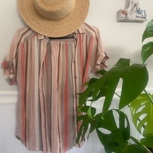 Striped Button Up TShirt